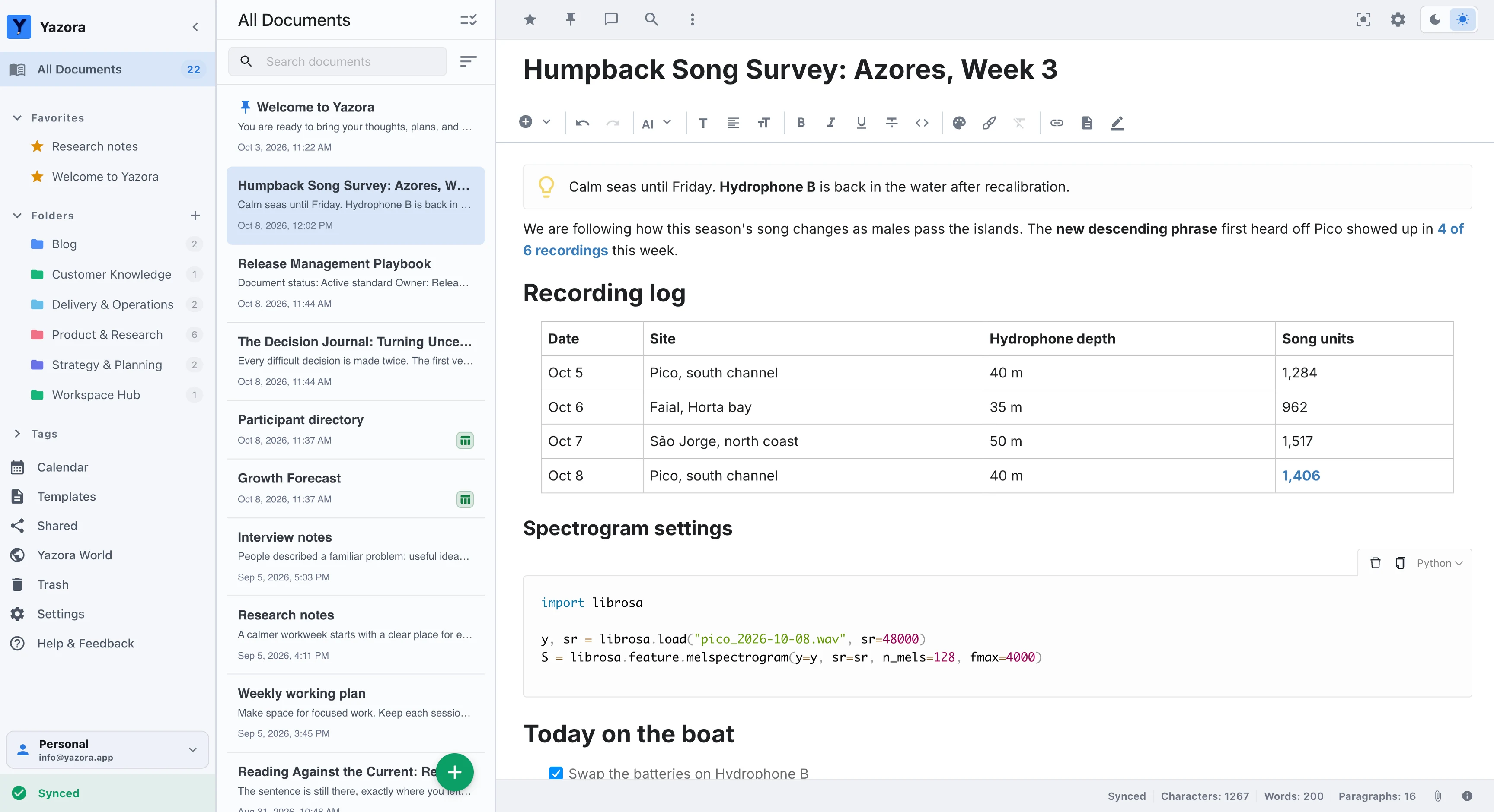 Docs, tables, and drawings in one place.
